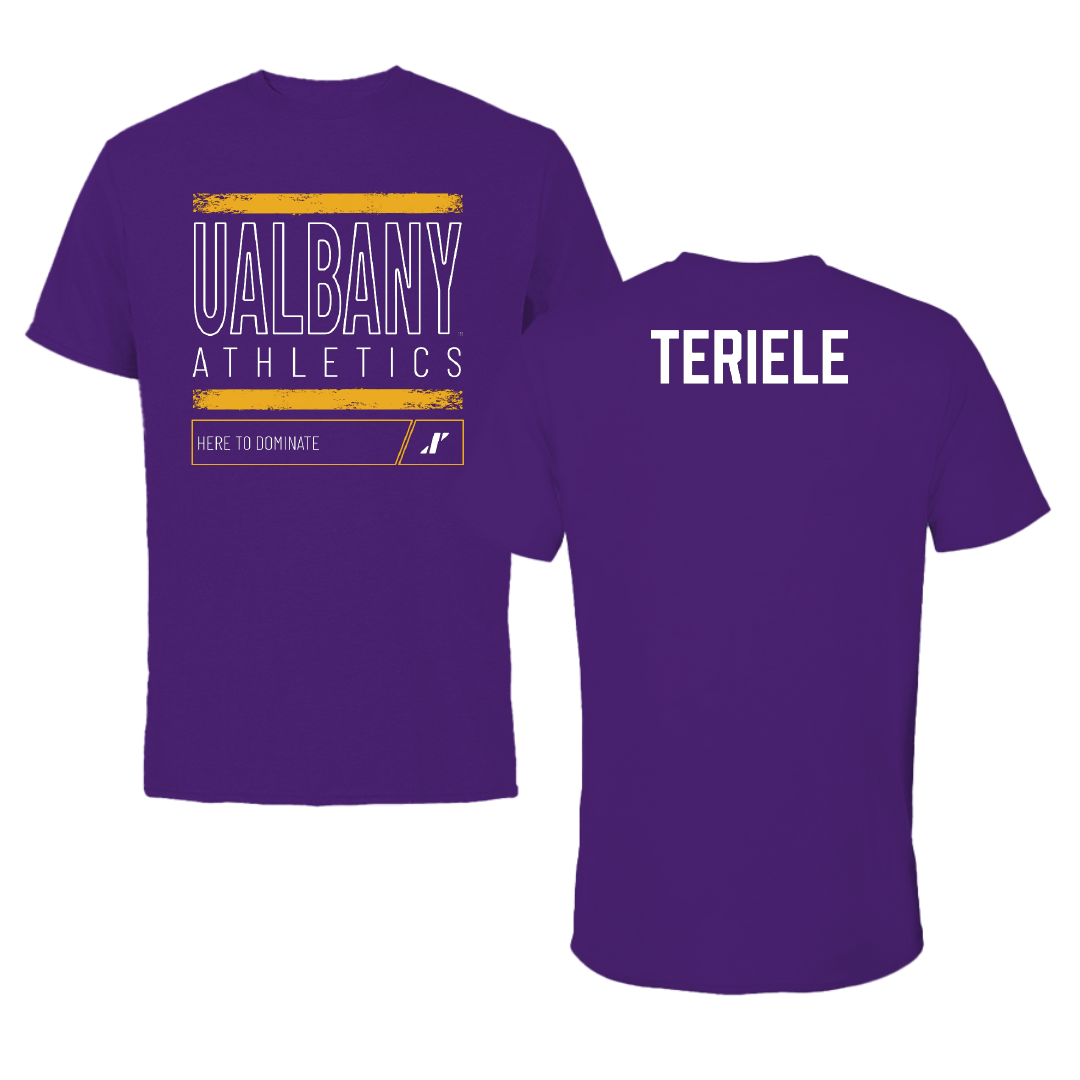 University at Albany Cheer Purple Dominate Performance Tee - Madison Teriele