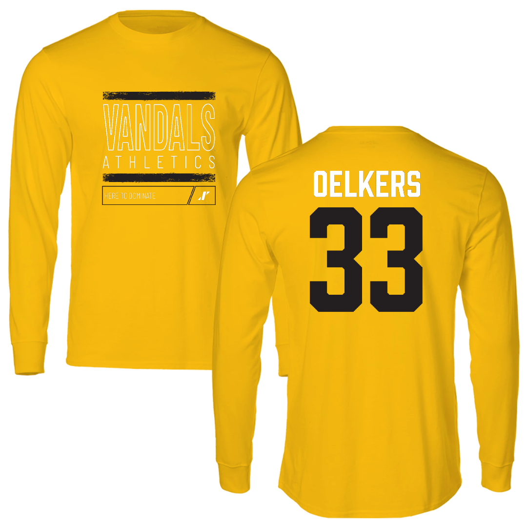 University of Idaho Soccer Gold Dominate Performance Long Sleeve - #33 Payton Oelkers