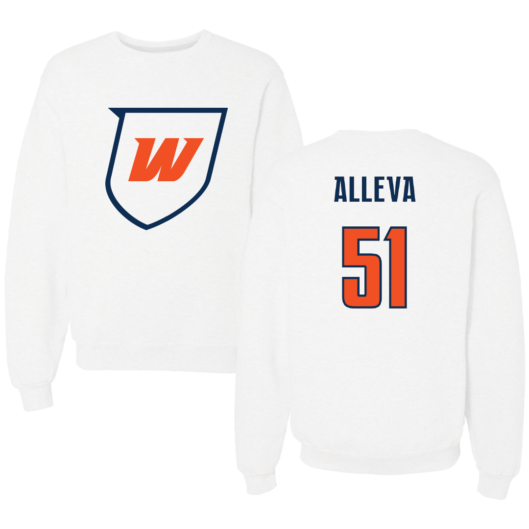 Western Connecticut State University Football White Crewneck - #51 Nicholas Alleva
