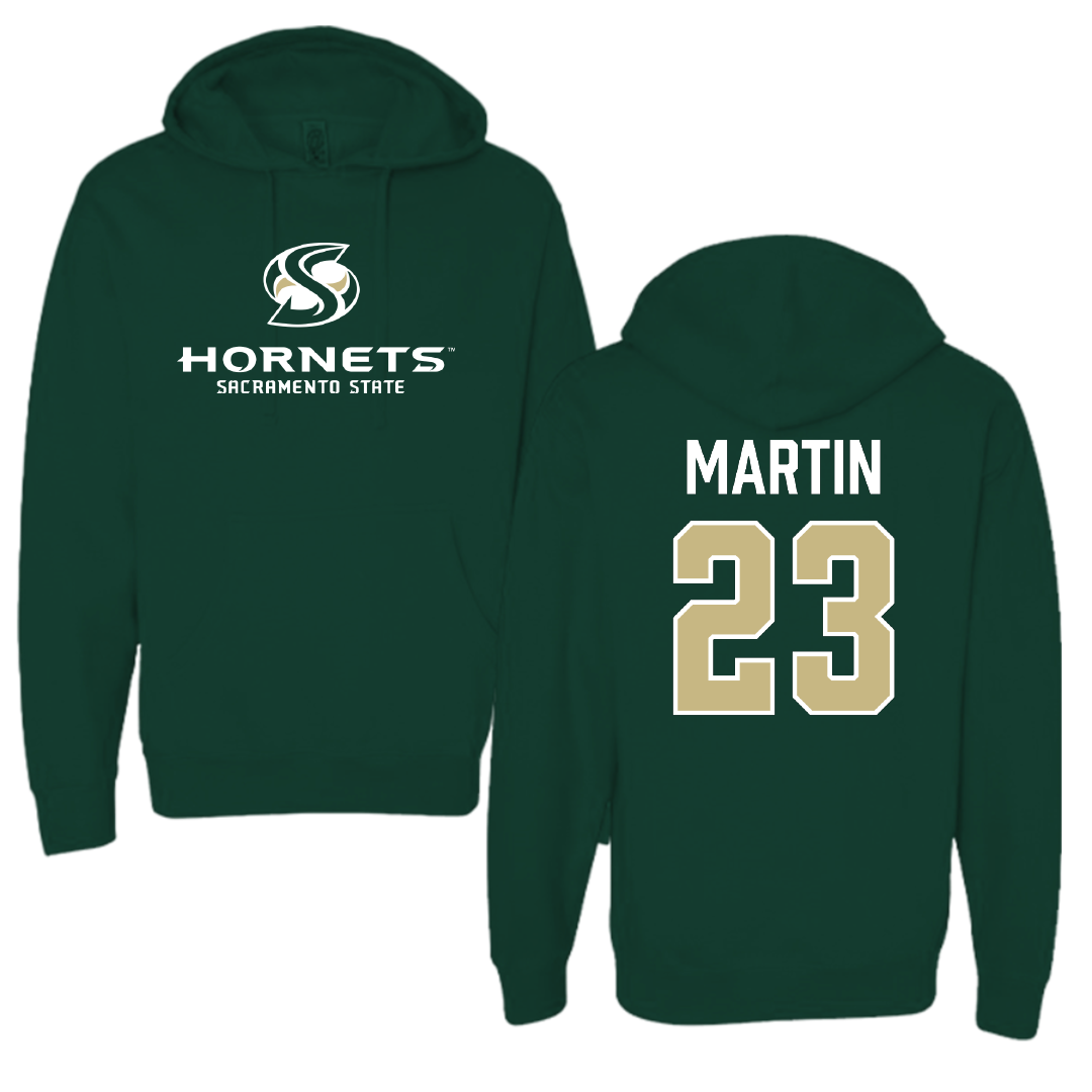 Sacramento State University Basketball (W) Forest Green Hornets Hoodie - #23 Jaydia Martin