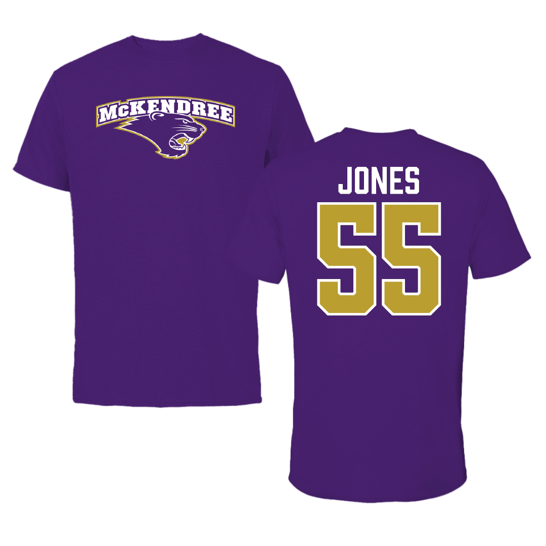 McKendree University Football Purple Tee - #55 Jaden Jones