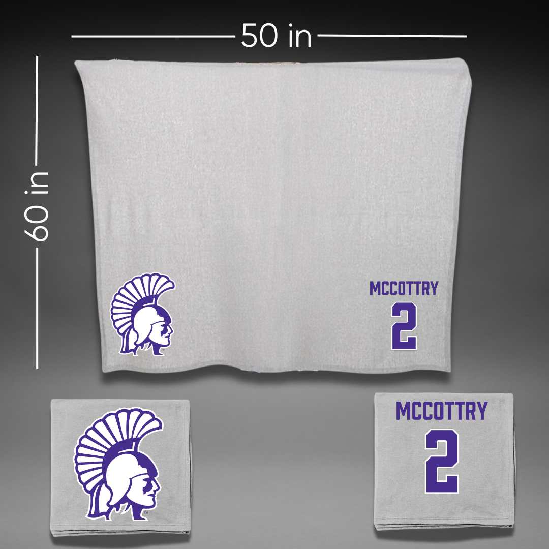 Winona State University Basketball Gray Blanket - #2 Joevonn McCottry