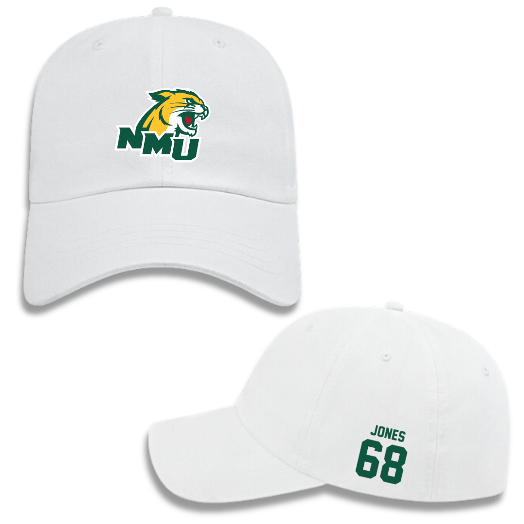 Northern Michigan University Football White Hat - #68 Tommy Jones