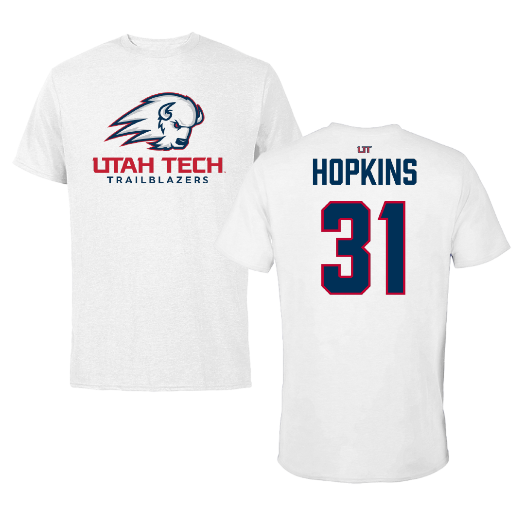 Utah Tech University Soccer White Tee - #31 Alemayehu Hopkins