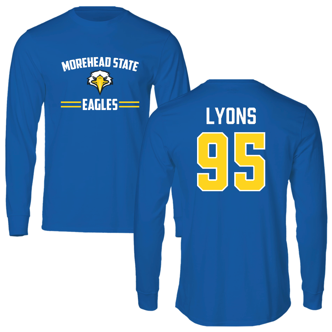Morehead State University Football Blue General Performance Long Sleeve - #95 JR Lyons