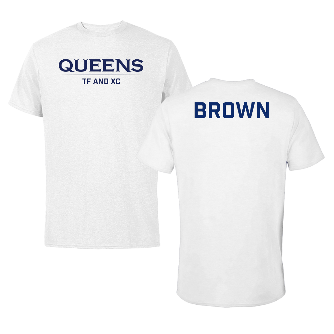 Queens University of Charlotte TF and XC White Tee - Jada Brown