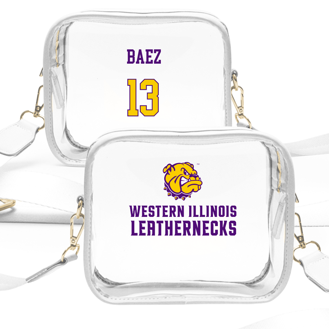 Western Illinois University Football White Clear Stadium Bag - #13 Fabian Baez