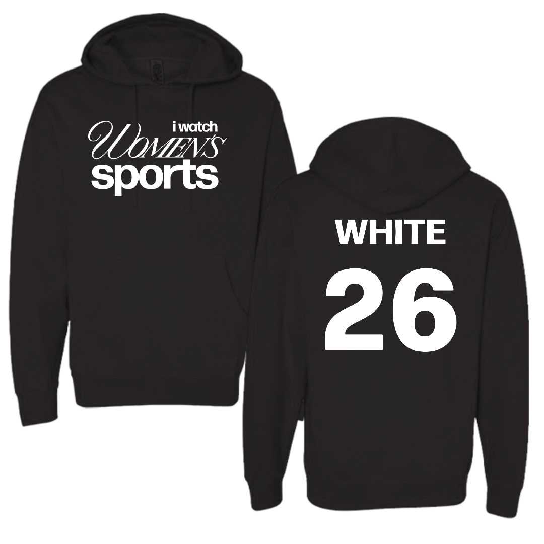 Thomas More University Lacrosse Black WHM Hoodie - #26 Whitney White