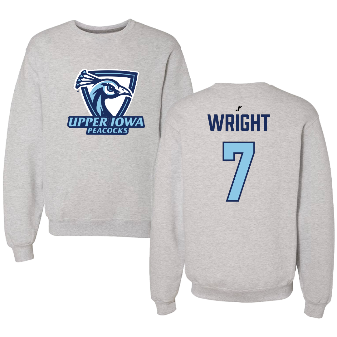 Upper Iowa University Basketball Light Gray Crewneck - #7 Trey Wright