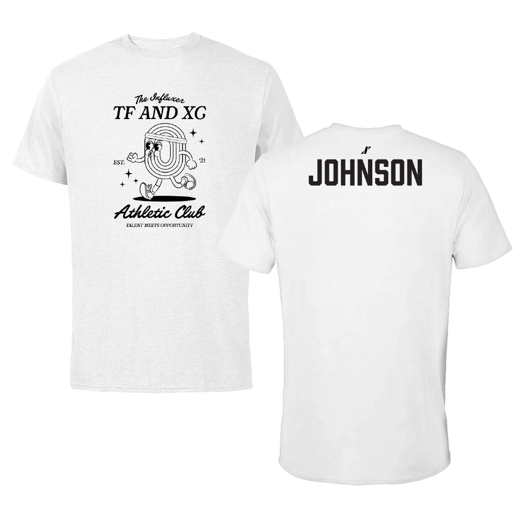 TF and XC White Influxer Athletic Club Tee - Owen Johnson