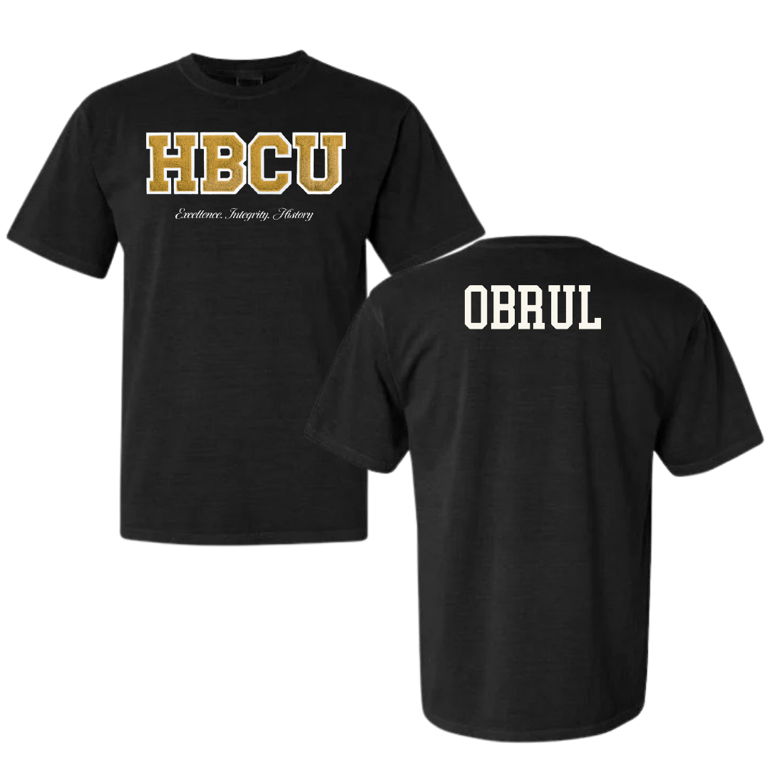 Alabama State University Tennis (M) Black HBCU Varsity Comfort Colors Tee - Lun Obrul