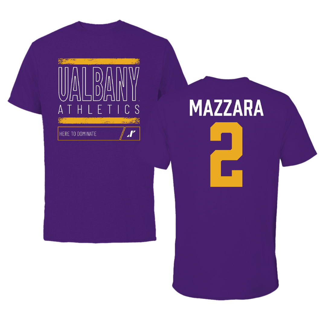 University at Albany Baseball Purple Dominate Performance Tee - #2 Victor Mazzara