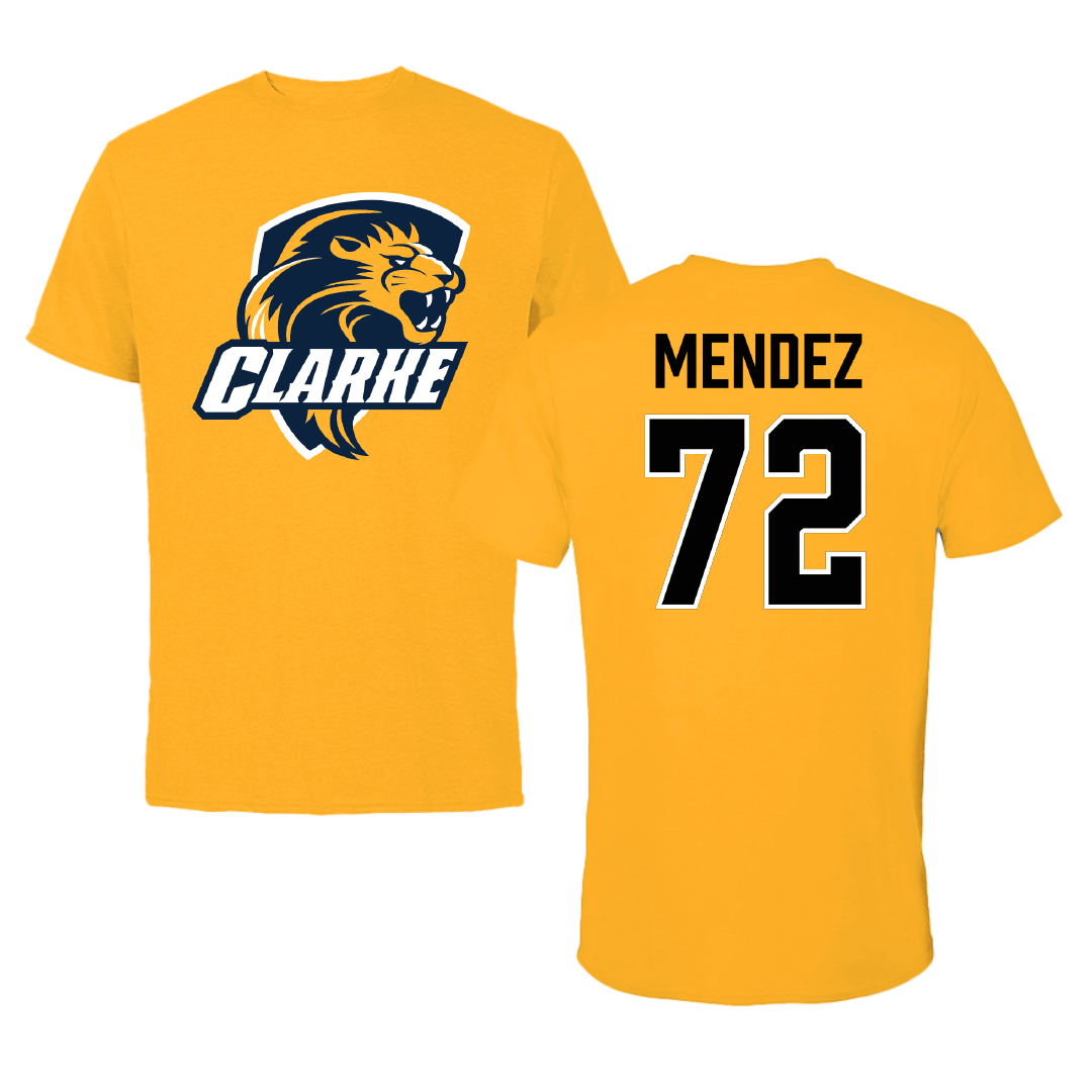 Clarke University Baseball Gold Tee - #72 Daniel Mendez