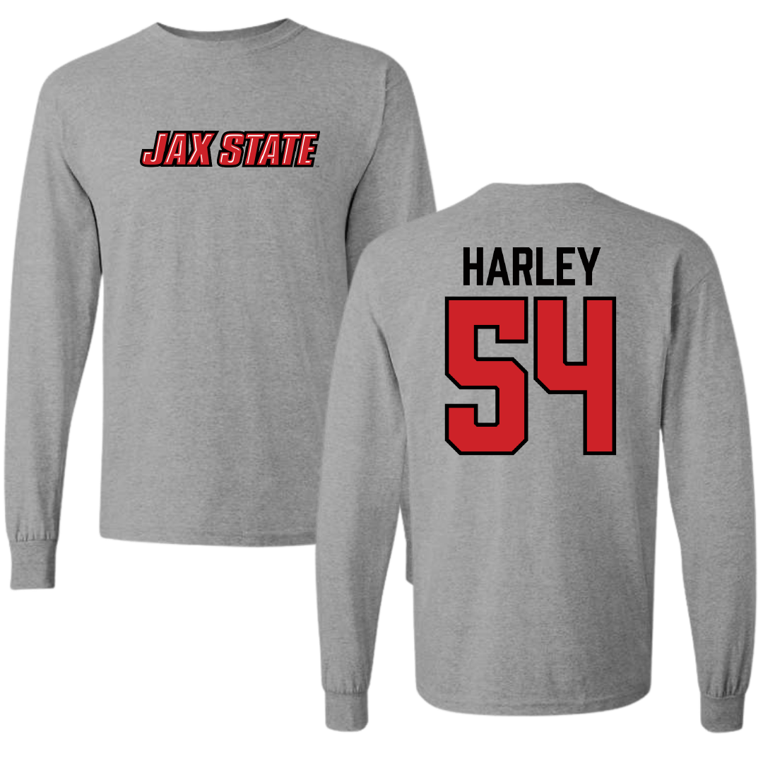 Jacksonville State University Football Sport Gray Long Sleeve - #54 Daveion Harley