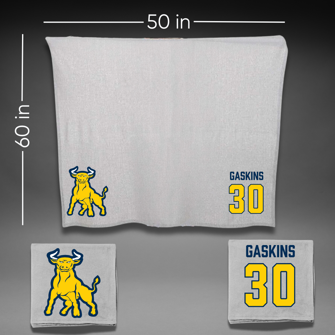 Johnson C. Smith University Football Gray Blanket - #30 Jalen Gaskins
