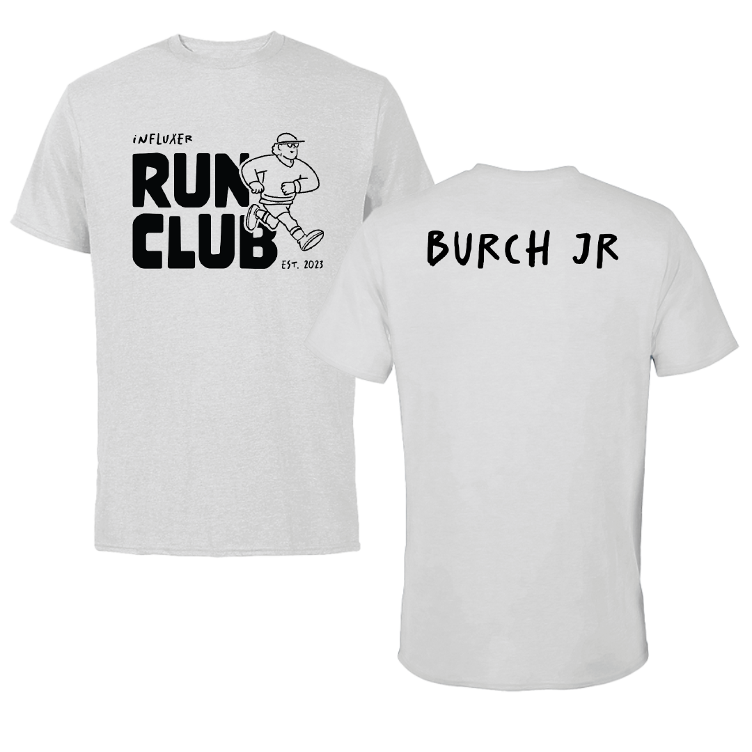 Appalachian State University TF and XC Light Gray Influxer Run Club Performance Tee - Jeremiah Burch Jr