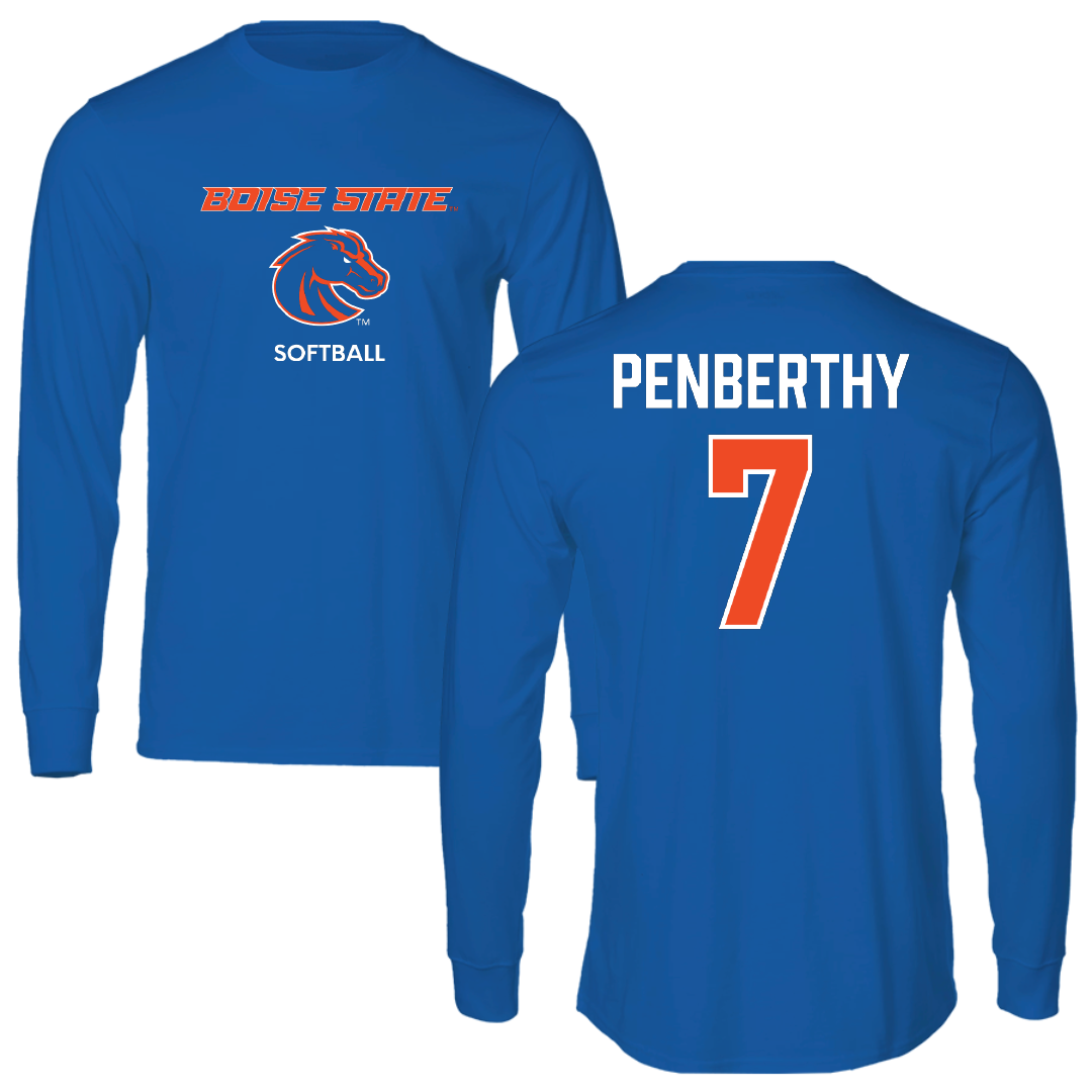 Boise State University Softball Blue Long Sleeve - #7 Kate Penberthy