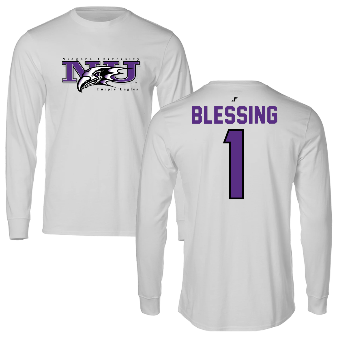 Niagara University Volleyball Light Gray Performance Long Sleeve - #1 Kylie Blessing