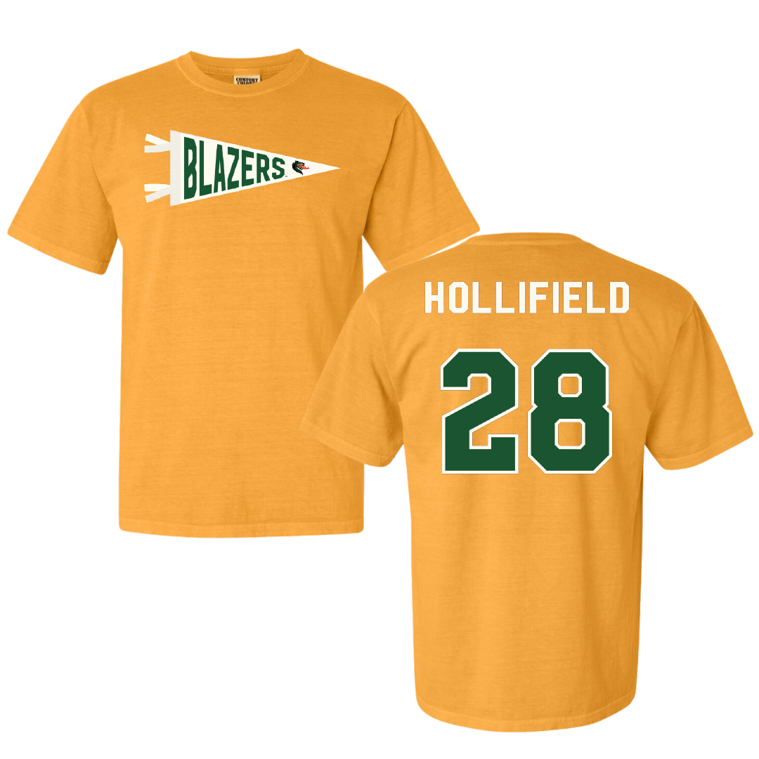 University of Alabama at Birmingham Baseball Gold Pennant Comfort Colors Tee - #28 Nicholas Hollifield