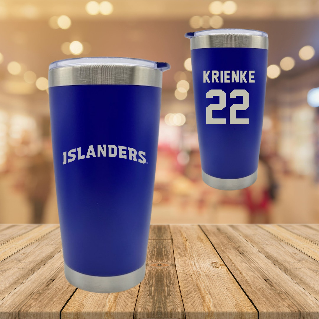 Texas A&M University-Corpus Christi Volleyball Blue Stainless Steel Tumbler - #22 Katelyn Krienke