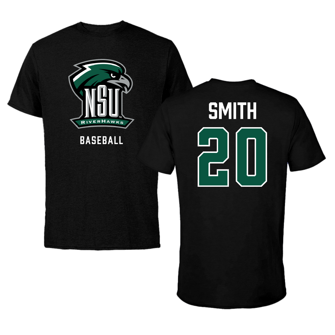 Northeastern State University Baseball Black NSU Tee - #20 Trenton Smith