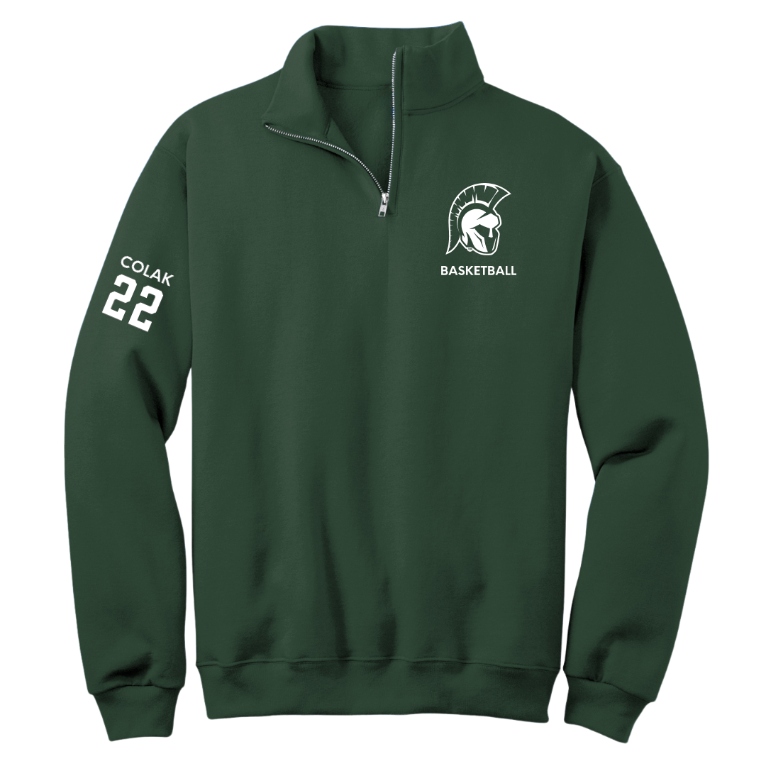 Illinois Wesleyan University Basketball (M) Forest Green Quarter-Zip - #22 Karlo Colak