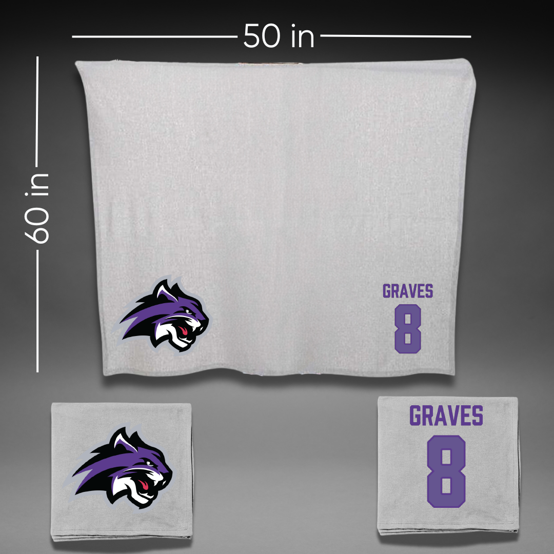 Wiley University Soccer Gray Blanket - #8 Jayce Graves