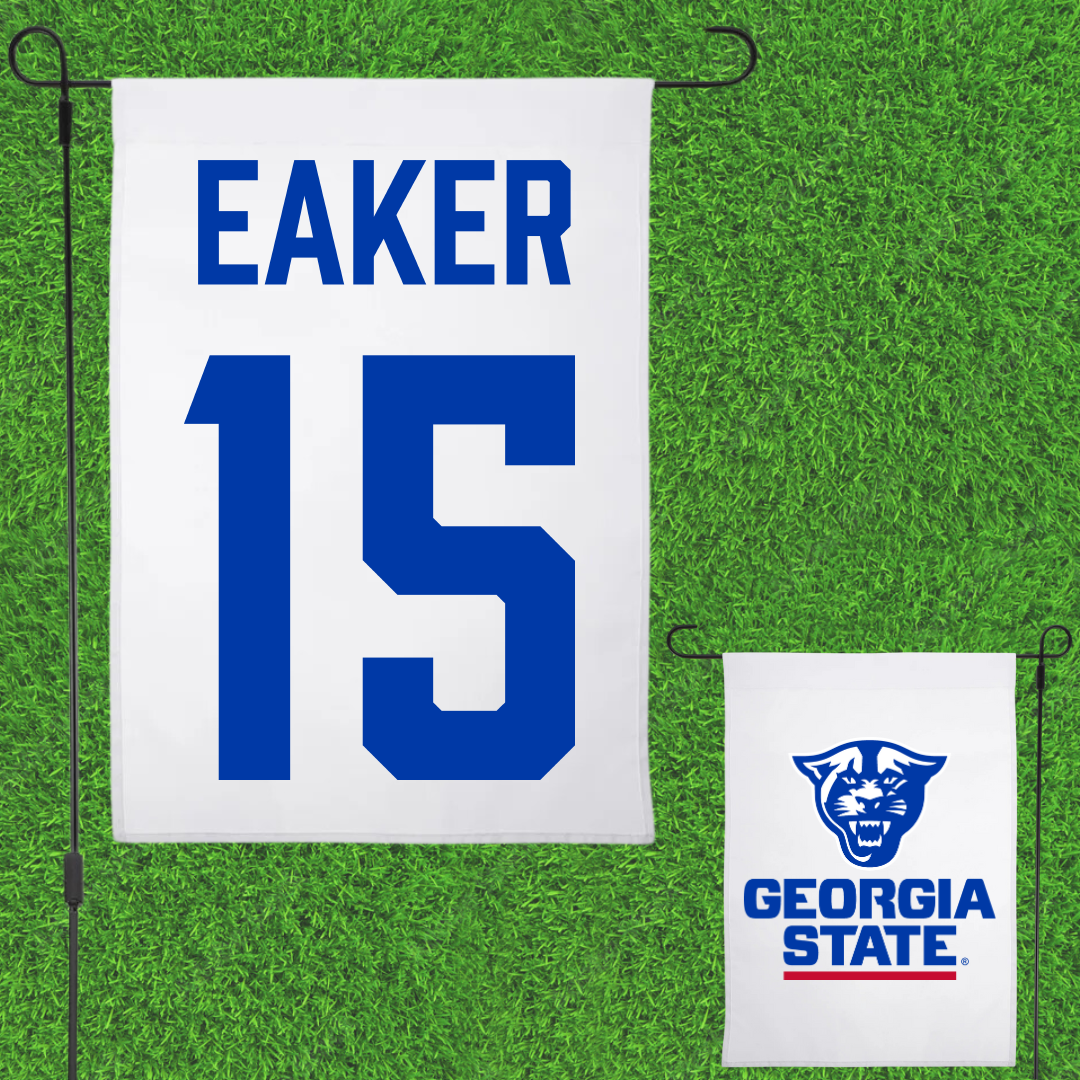 Georgia State University Volleyball (W) White Garden Flag - #15 Jayden Eaker