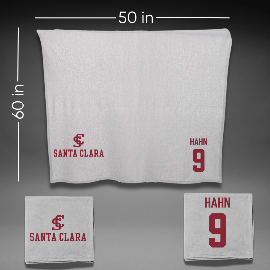 Santa Clara University Beach Volleyball Gray Blanket - #9 Hayley Hahn