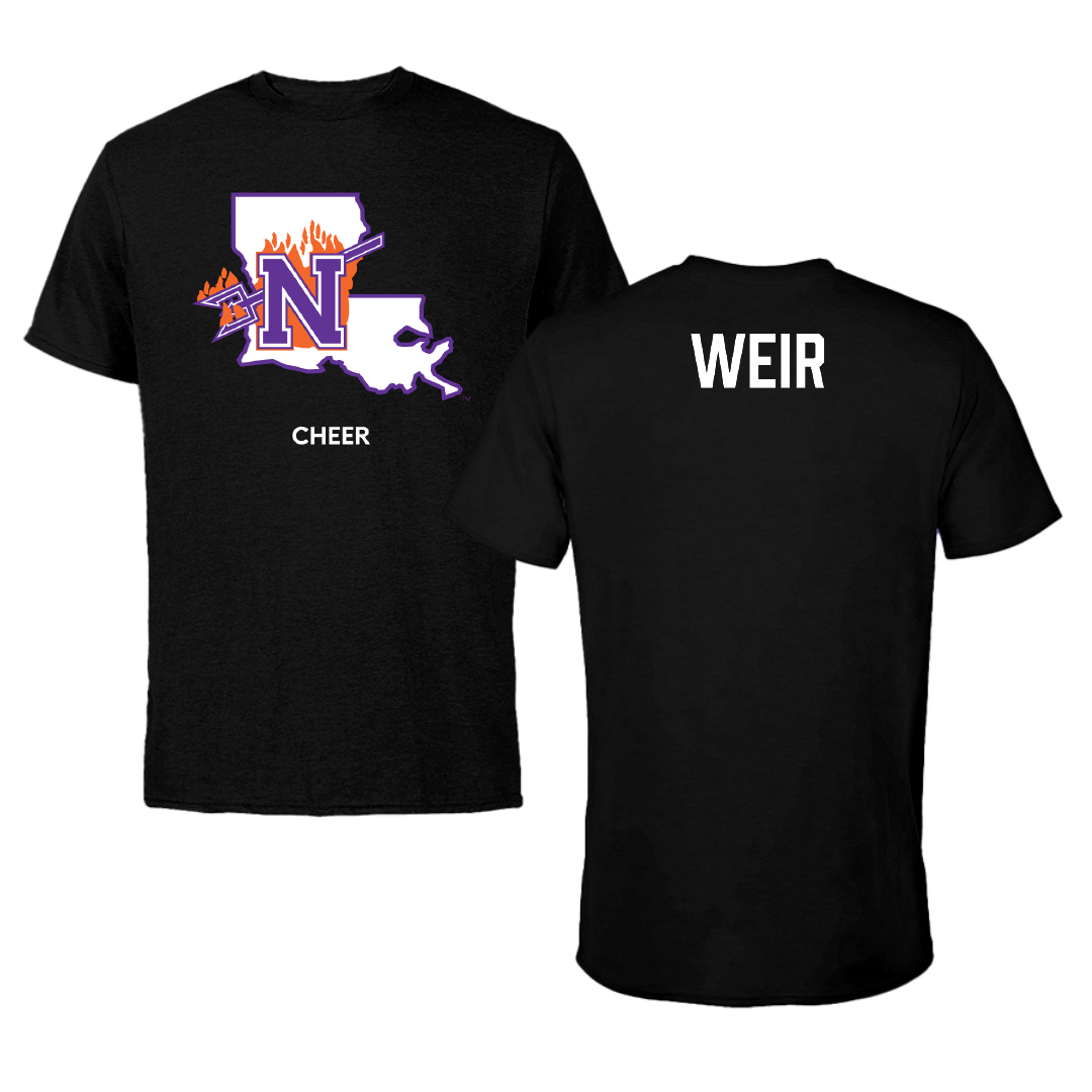 Northwestern State University Cheer Black Block Tee - Mekhi Weir
