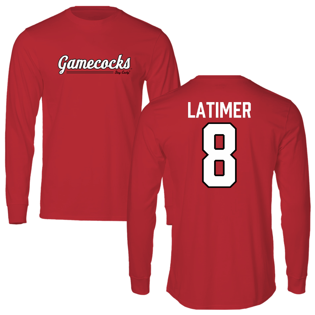 Jacksonville State University Football Red General Performance Long Sleeve - #8 Geimere Latimer