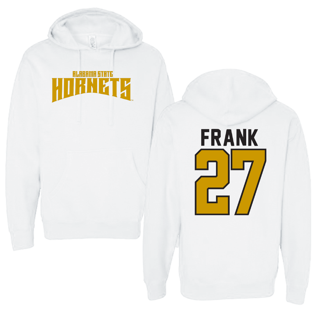 Alabama State University Softball White Classic Hoodie - #27 Ayana Frank