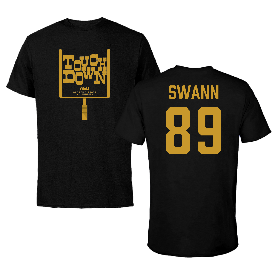 Alabama State University Football Black Touchdown Tee - #89 Tyler Swann