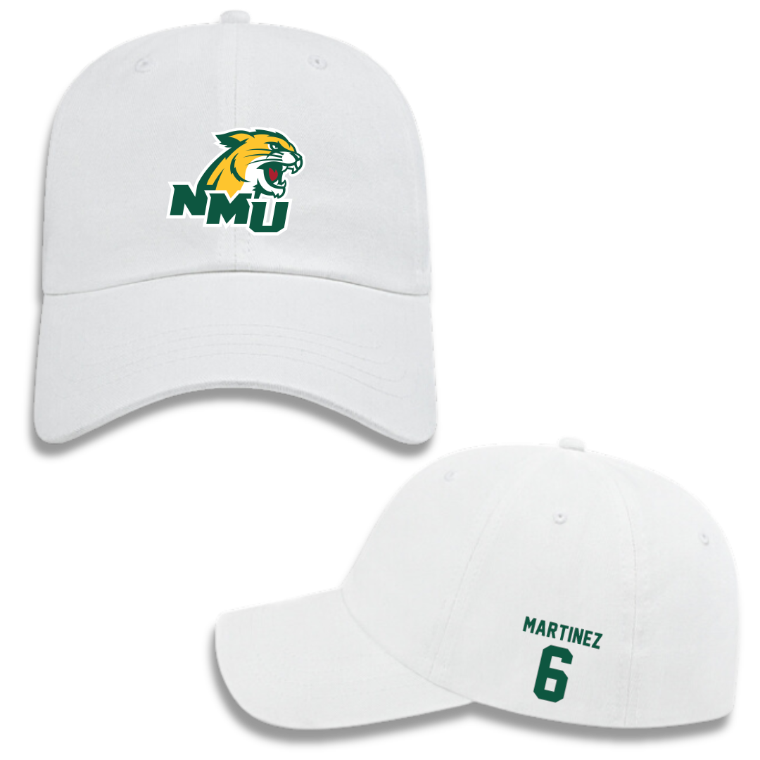Northern Michigan University Football White Hat - #6 Xavier Martinez