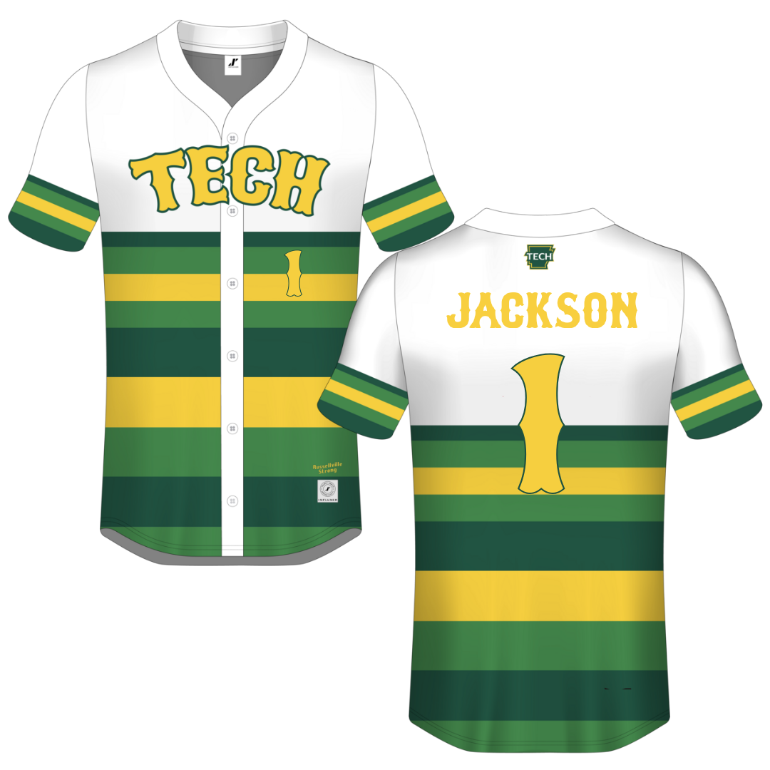 Arkansas Tech University White Campus Connect Button-Down Jersey - #1 Sharlee Jackson
