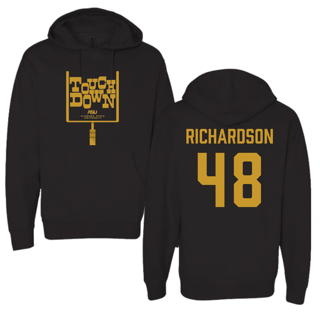 Alabama State University Football Black Touchdown Hoodie - #48 Myles Richardson