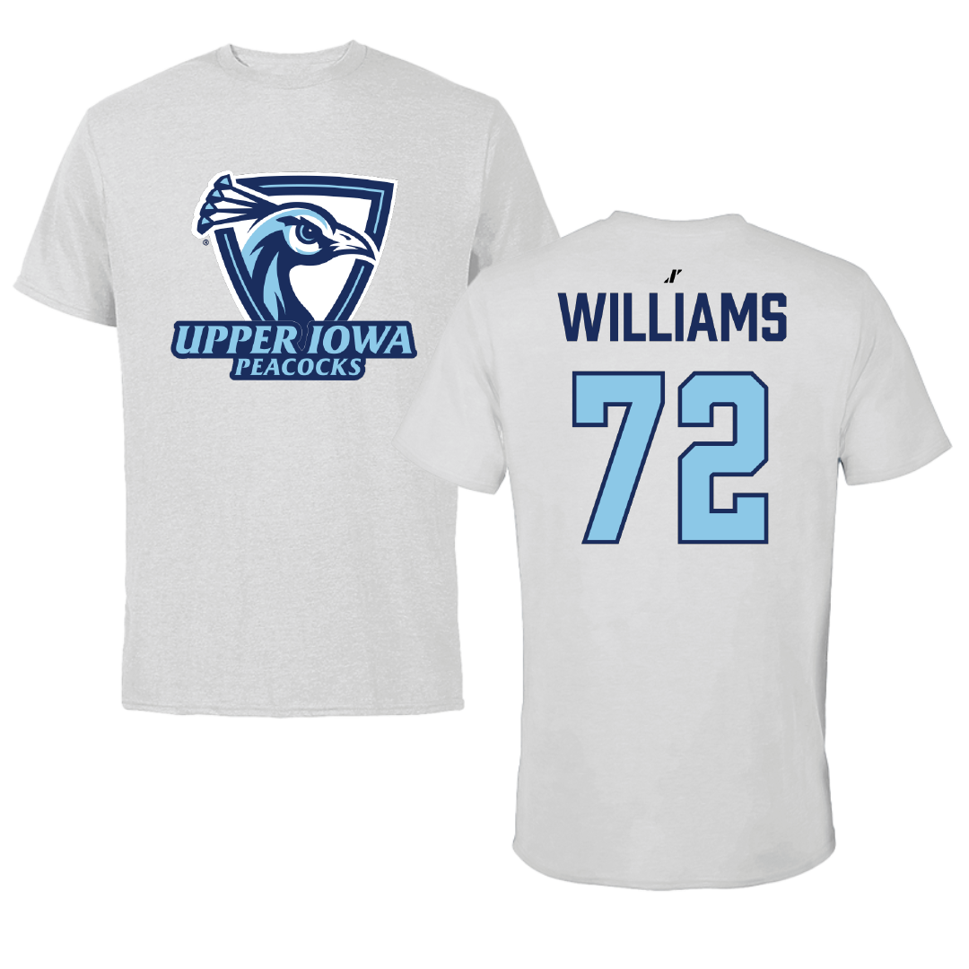 Upper Iowa University Football Light Gray Performance Tee - #72 Caleb Williams