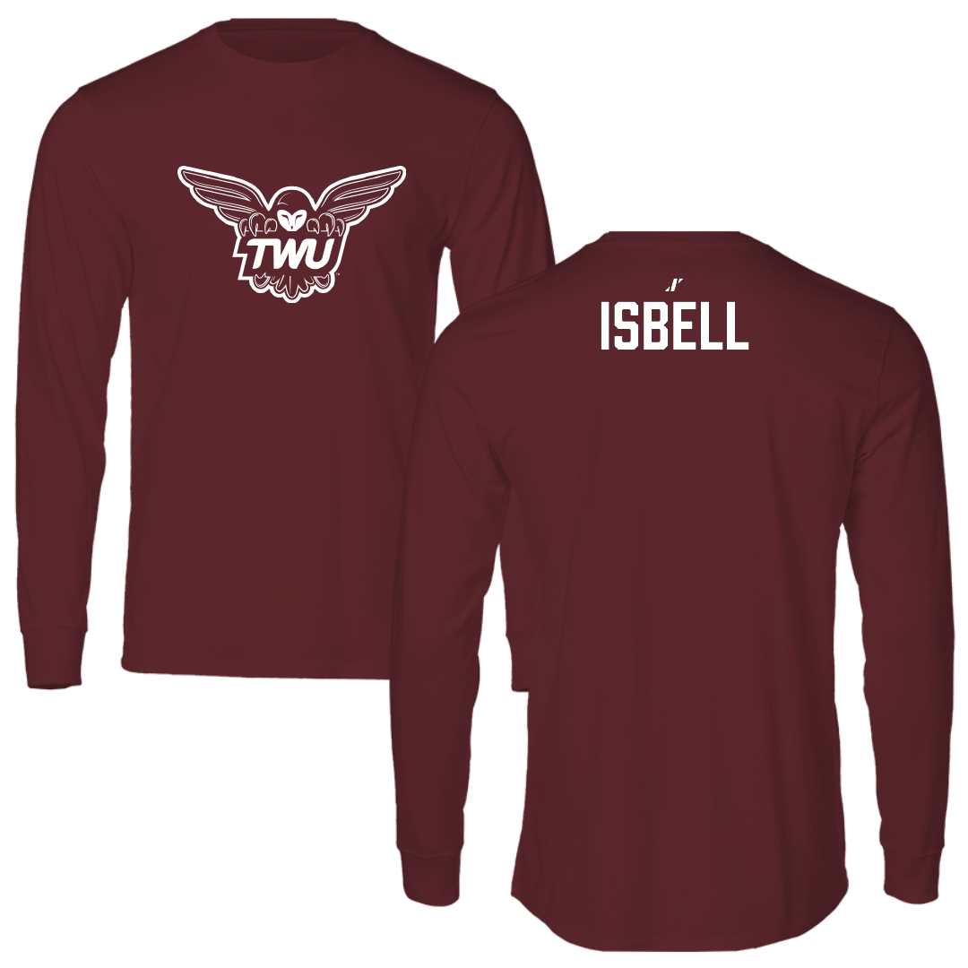 Texas Woman's University Gymnastics Maroon Performance Long Sleeve - Sophia Isbell