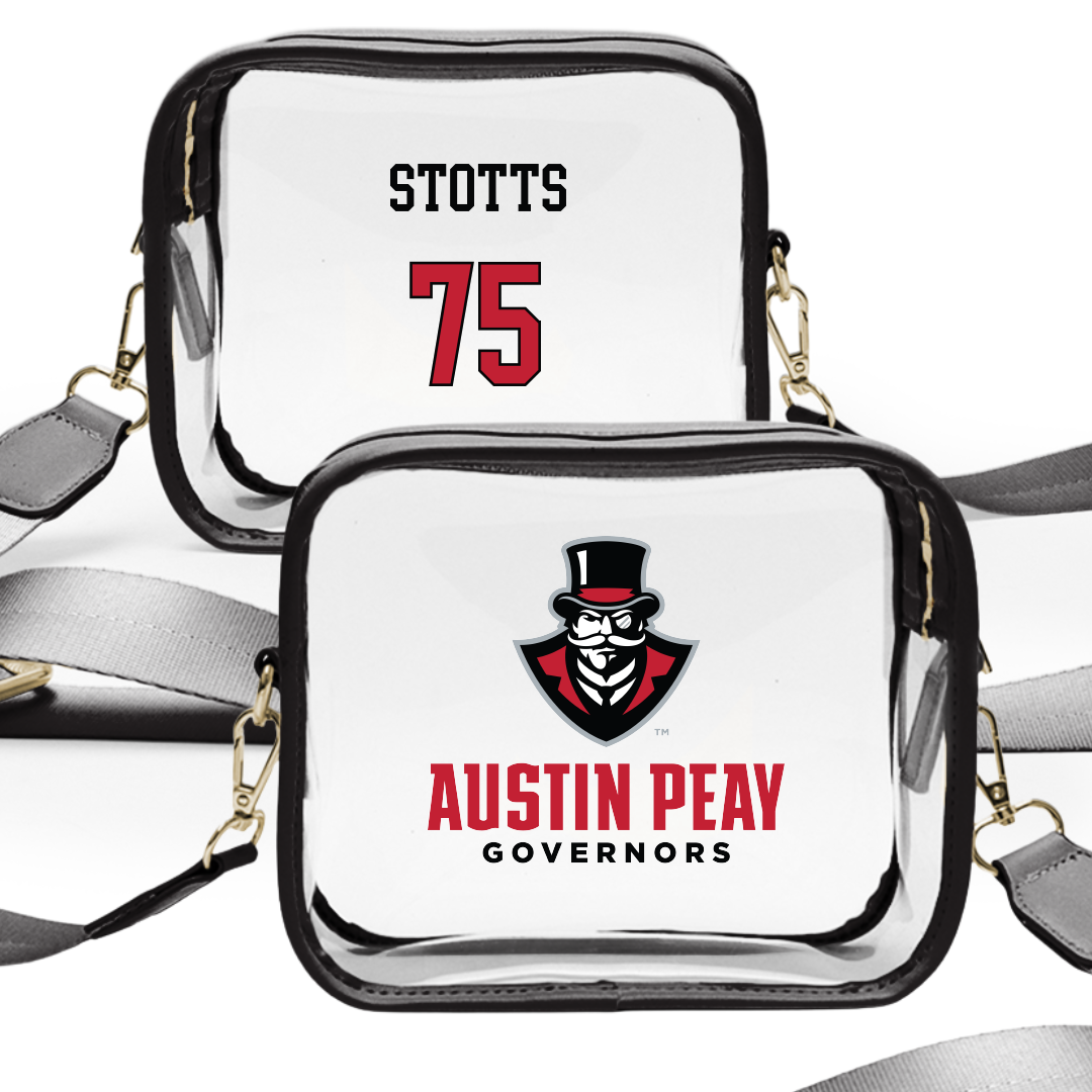 Austin Peay State University Football Black Clear Stadium Bag - #75 Ben Stotts