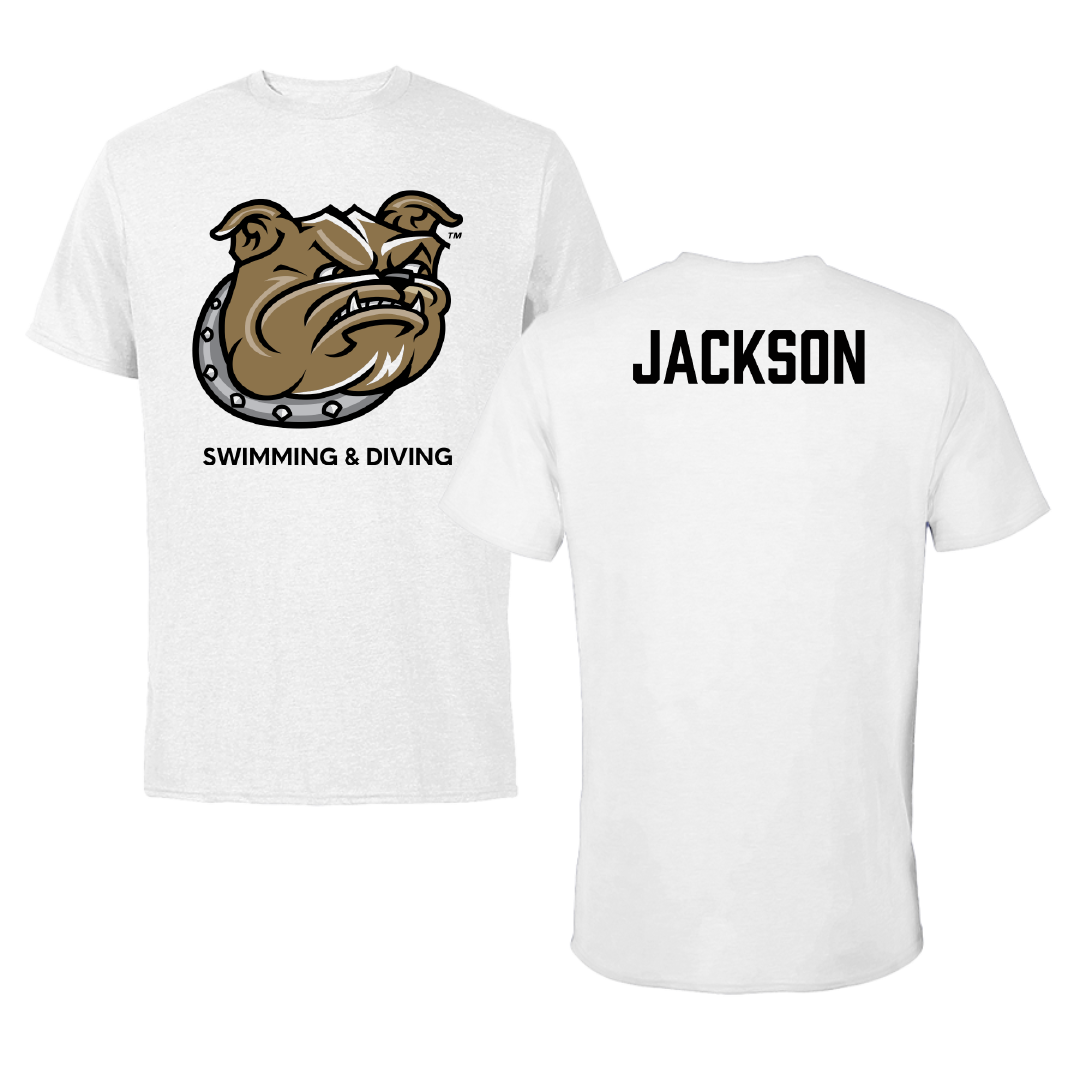 Bryant University Swimming & Diving White Performance Tee - Anna Jackson