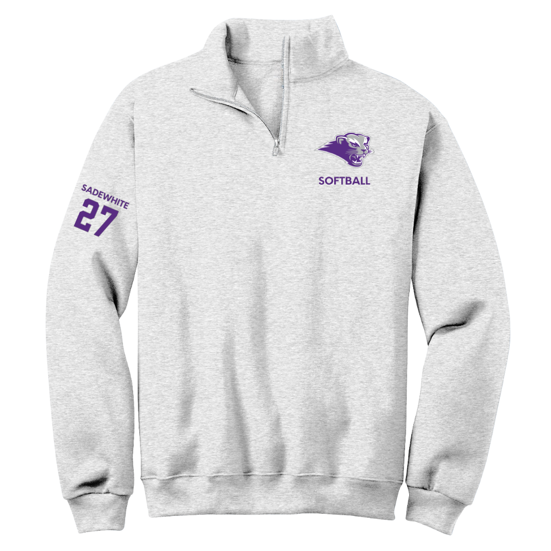 Southwest Baptist University Softball Light Gray Quarter-Zip - #27 Lucy Sadewhite
