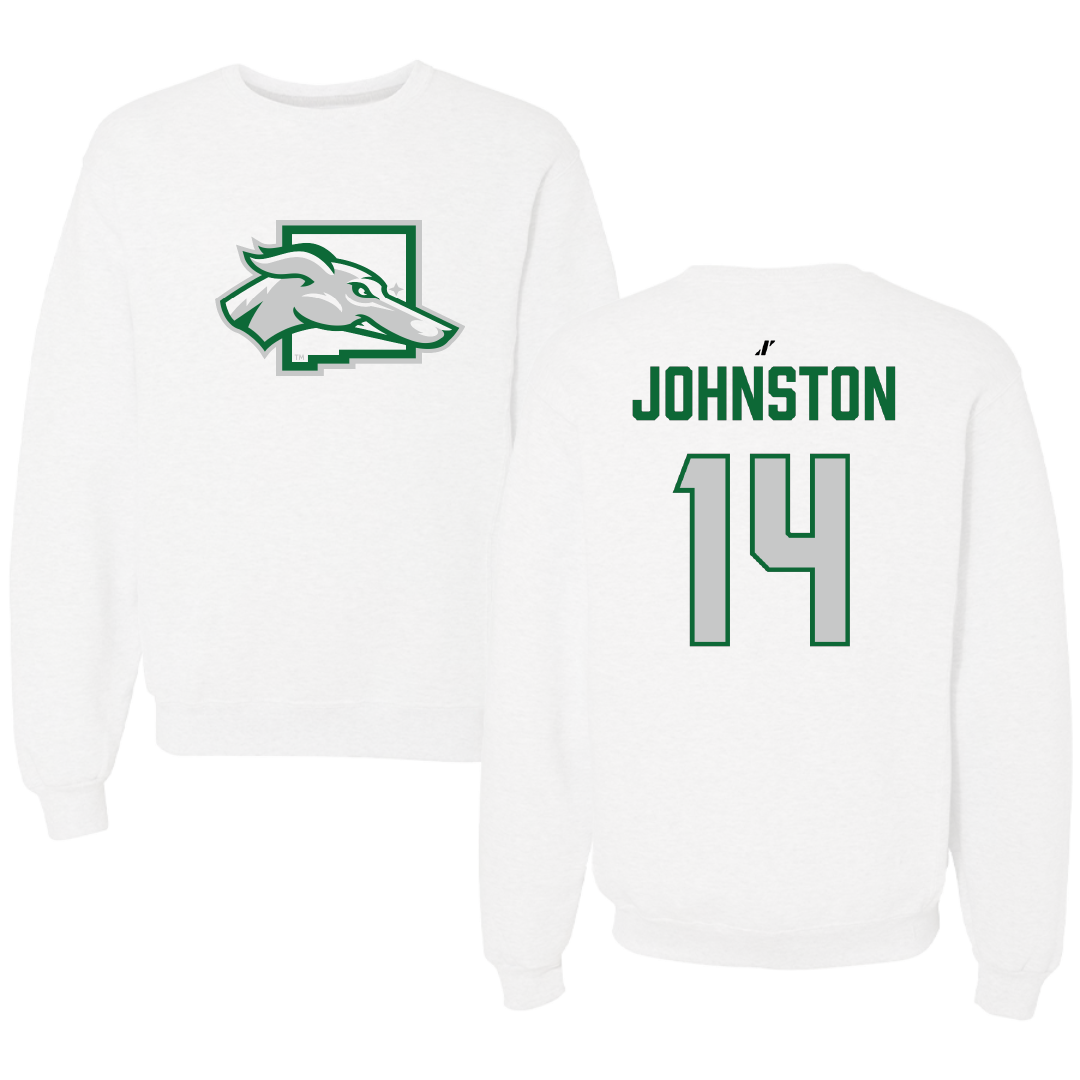 Eastern New Mexico University Softball White Crewneck - #14 Destiny Johnston