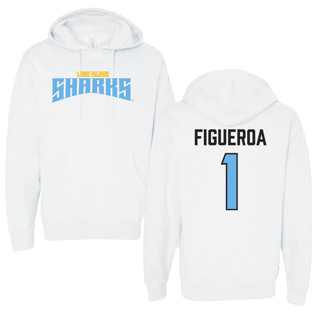 Long Island University Baseball White Classic Hoodie - #1 Nate Figueroa