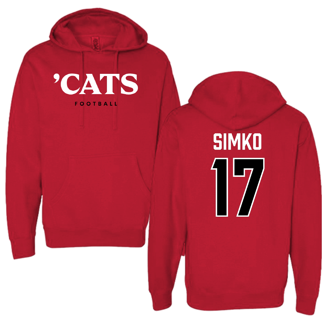 Davidson College Football Red Cats Hoodie - #17 Carter Simko