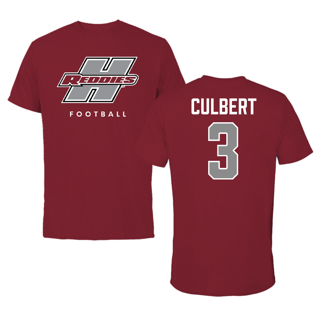 Henderson State University Football Cardinal Tee - #3 Trayv'on Culbert