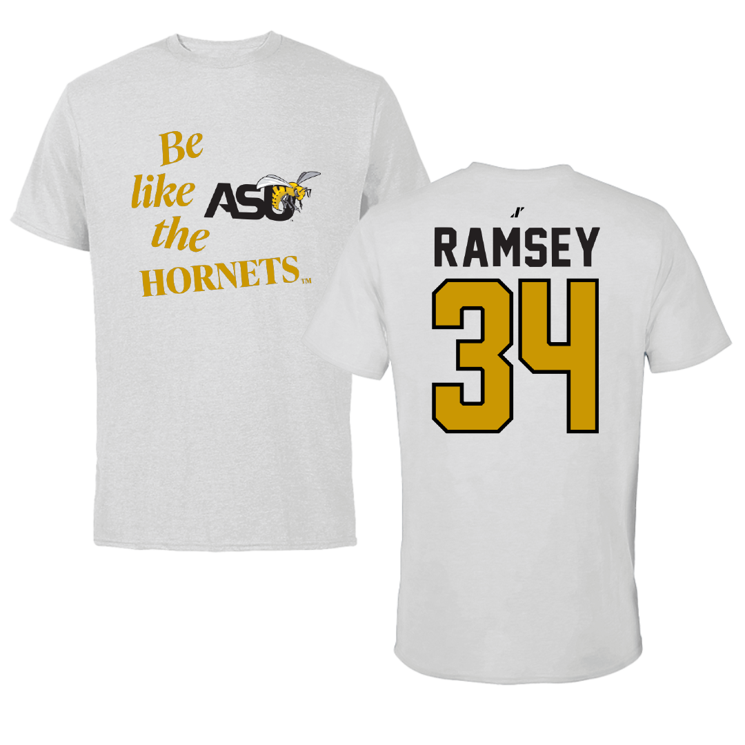 Alabama State University Softball Light Gray Be Like Us Performance Tee - #34 Brooke Ramsey