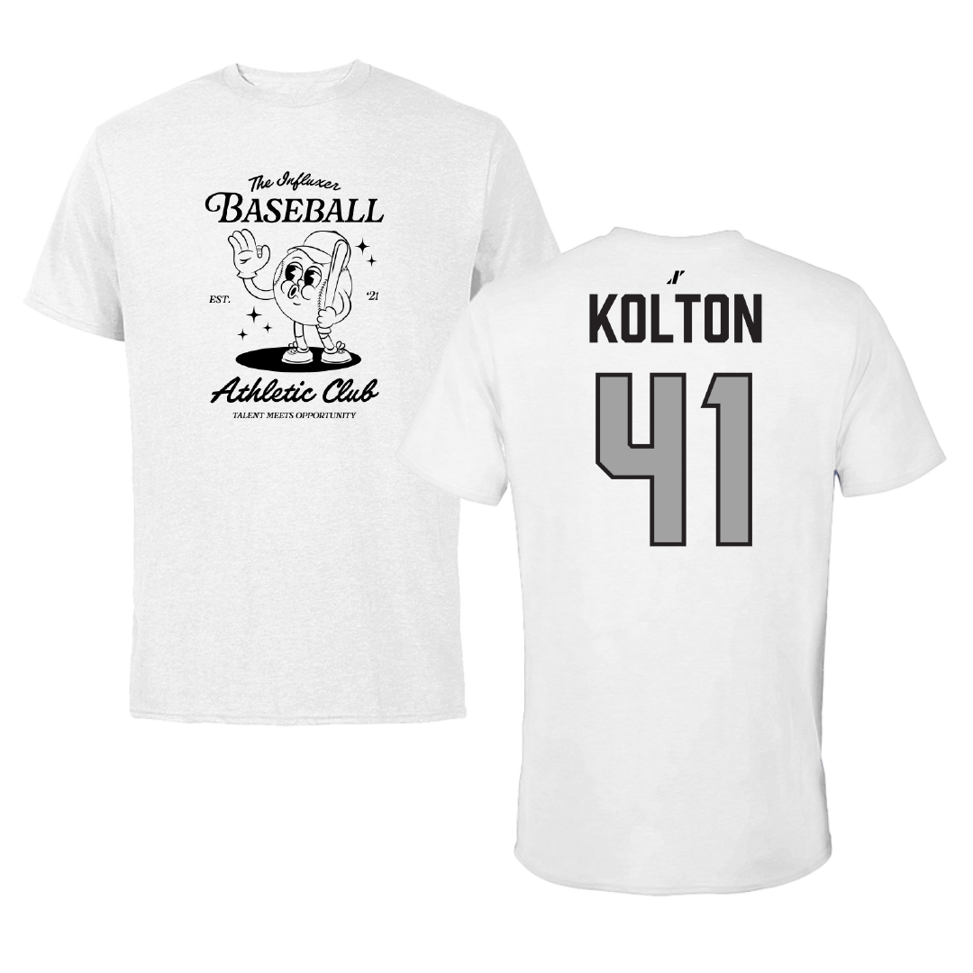 Baseball White Influxer Athletic Club Tee - #41 Benjamin Kolton