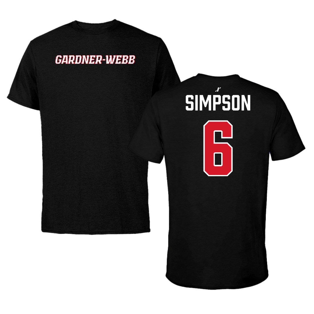 Gardner-Webb University Lacrosse (W) Black Tee - #6 Brooke Simpson