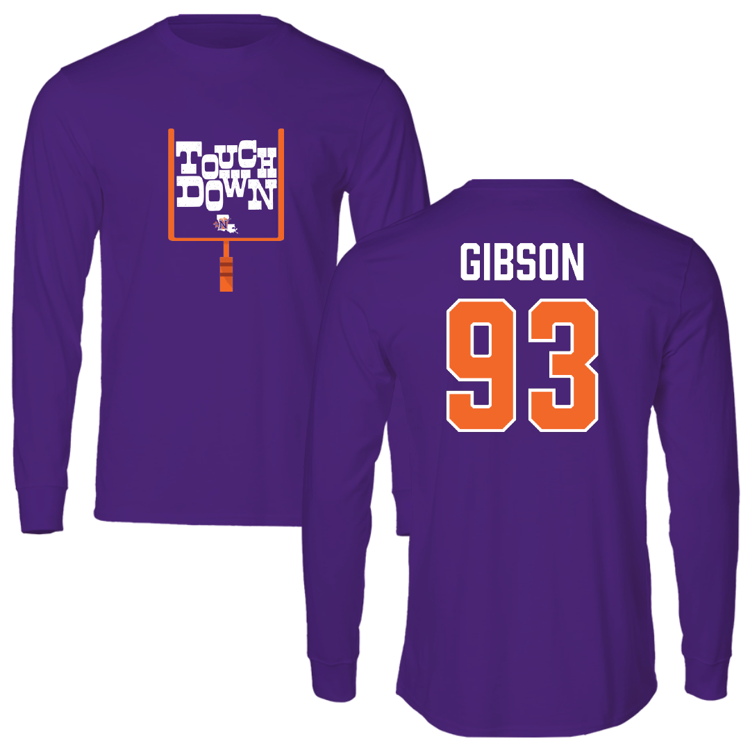 Northwestern State University Football Purple Touchdown Long Sleeve - #93 Ray Gibson
