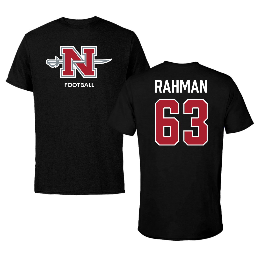 Nicholls State University Football Black Mascot Performance Tee - #63 Hamza Rahman
